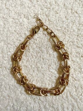 Gold Tone Chunky Chain Link Bracelet Statement Jewelry